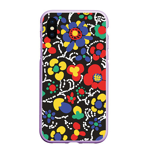 Чехол iPhone XS Max матовый Узор Цветочный сон / 3D-Сиреневый – фото 1