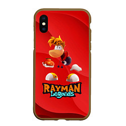 Чехол iPhone XS Max матовый Rayman Red Legends, цвет: 3D-коричневый