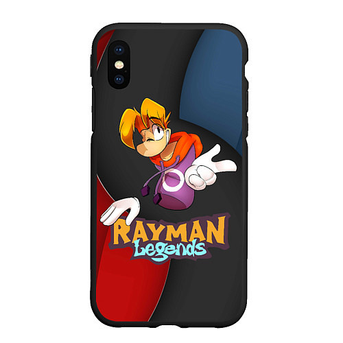 Чехол iPhone XS Max матовый Rayman на абстрактном фоне / 3D-Черный – фото 1