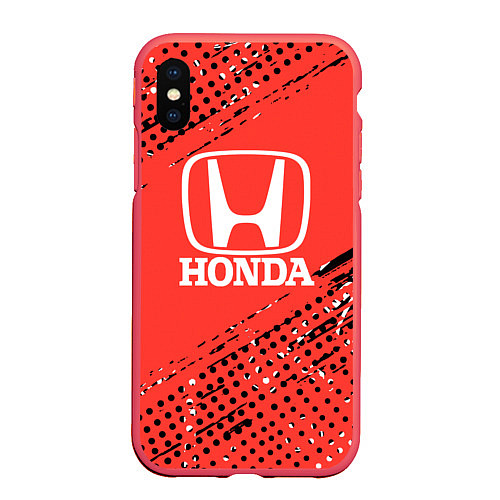 Чехол iPhone XS Max матовый HONDA хонда sport / 3D-Красный – фото 1