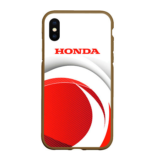 Чехол iPhone XS Max матовый Хонда HONDA / 3D-Коричневый – фото 1