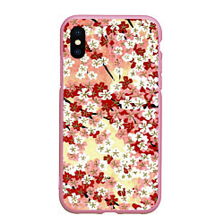 Чехол iPhone XS Max матовый Цветущая весна, цвет: 3D-розовый