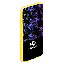 Чехол iPhone XS Max матовый LEXUS LOGO NEON PATTERN, цвет: 3D-желтый — фото 2