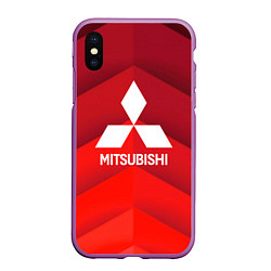 Чехол iPhone XS Max матовый Митсубиси mitsubishi, цвет: 3D-фиолетовый