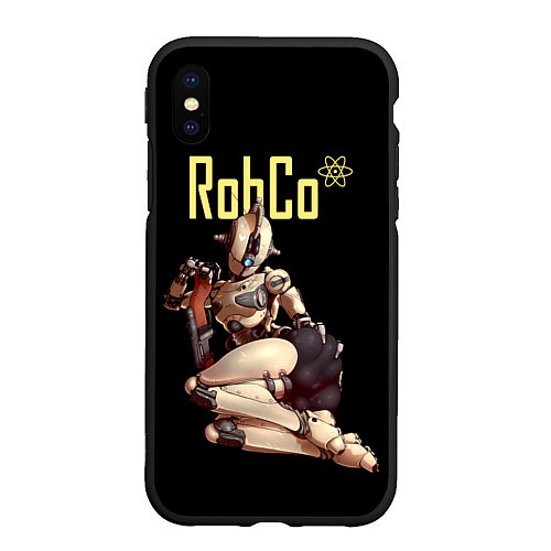 Чехол iPhone XS Max матовый Fallout - RobCo / 3D-Черный – фото 1