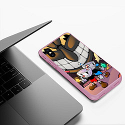 Чехол iPhone XS Max матовый Круговая оборона Cuphead, цвет: 3D-розовый — фото 2