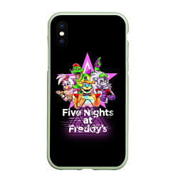 Чехол iPhone XS Max матовый Game Five Nights at Freddys: Security Breach, цвет: 3D-салатовый