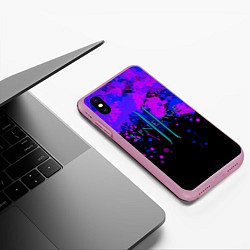 Чехол iPhone XS Max матовый Линейдж 2 Брызги, цвет: 3D-розовый — фото 2