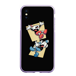 Чехол iPhone XS Max матовый Две веселые чашки Cuphead