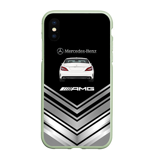 Чехол iPhone XS Max матовый MercedesAMG gt / 3D-Салатовый – фото 1