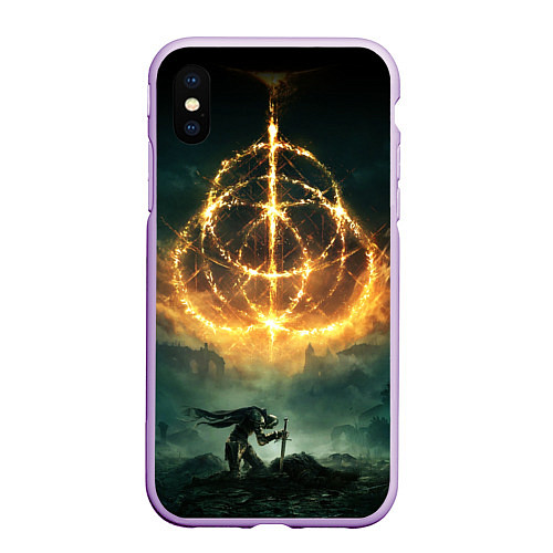 Чехол iPhone XS Max матовый ELDEN RING - ВОИН / 3D-Сиреневый – фото 1