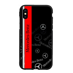 Чехол iPhone XS Max матовый Mercedes Паттерн, цвет: 3D-черный