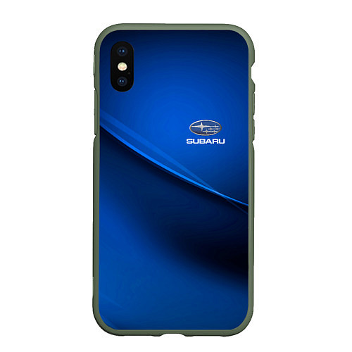 Чехол iPhone XS Max матовый Subaru sport / 3D-Темно-зеленый – фото 1