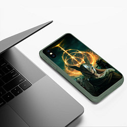Чехол iPhone XS Max матовый ELDEN RING FEARLESS, цвет: 3D-темно-зеленый — фото 2