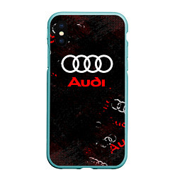 Чехол iPhone XS Max матовый AUDI АУДИ SPORT Паттерн, цвет: 3D-мятный