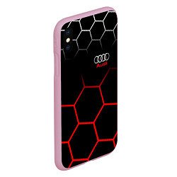 Чехол iPhone XS Max матовый АУДИ Autosport Соты, цвет: 3D-розовый — фото 2