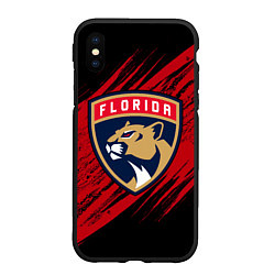 Чехол iPhone XS Max матовый Florida Panthers, Флорида Пантерз, NHL