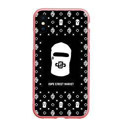 Чехол iPhone XS Max матовый Узор Black Dope Ski Mask Dope Street Market