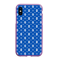 Чехол iPhone XS Max матовый Узор Blue Dope Ski Mask Camo Dope Street Market