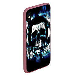 Чехол iPhone XS Max матовый Dark skull Fashion 2022, цвет: 3D-малиновый — фото 2