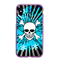 Чехол iPhone XS Max матовый Neon Skull