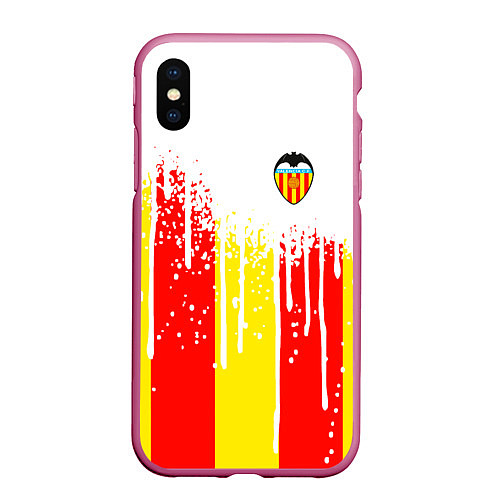 Чехол iPhone XS Max матовый Valencia спорт / 3D-Малиновый – фото 1