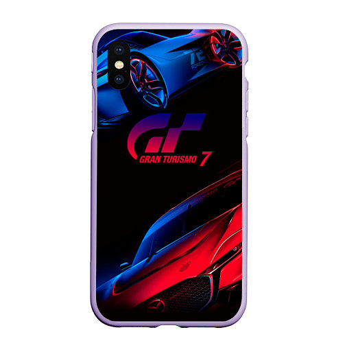 Чехол iPhone XS Max матовый Gran Turismo 7 / 3D-Светло-сиреневый – фото 1