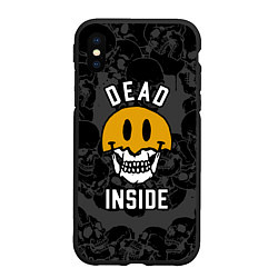 Чехол iPhone XS Max матовый Dead inside - мертвый внутри, цвет: 3D-черный