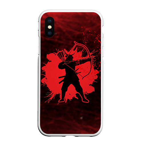 Чехол iPhone XS Max матовый Лучник Самурай Кровавый Bloody Samurai / 3D-Белый – фото 1