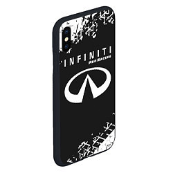 Чехол iPhone XS Max матовый ИНФИНИТИ Pro Racing Следы Шин, цвет: 3D-черный — фото 2