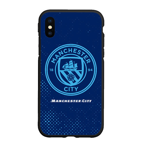 Чехол iPhone XS Max матовый MANCHESTER CITY Manchester City / 3D-Черный – фото 1