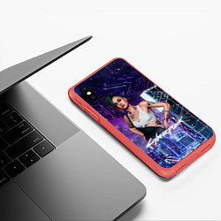 Чехол iPhone XS Max матовый Judy Cyberpunk2077 Джуди, цвет: 3D-красный — фото 2