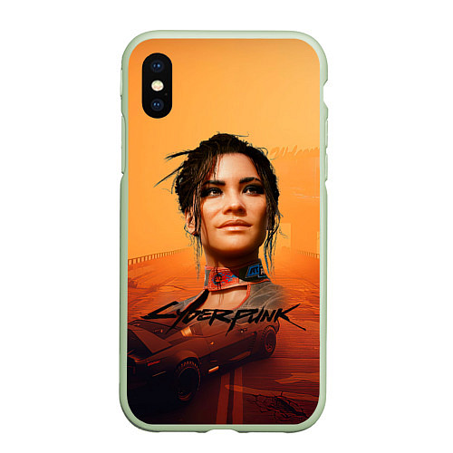 Чехол iPhone XS Max матовый Panam Cyberpunk2077 / 3D-Салатовый – фото 1