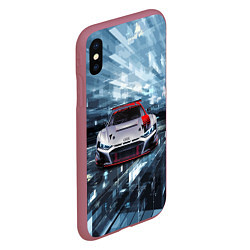 Чехол iPhone XS Max матовый Audi Motorsport Racing team, цвет: 3D-малиновый — фото 2