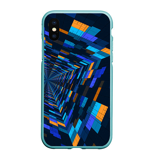 Чехол iPhone XS Max матовый Geometric pattern Fashion Vanguard / 3D-Мятный – фото 1