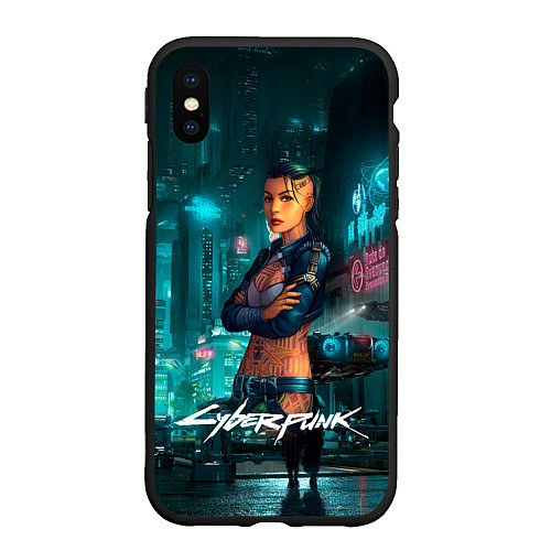 Чехол iPhone XS Max матовый Vi cyberpunk2077 Ви / 3D-Черный – фото 1