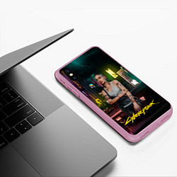 Чехол iPhone XS Max матовый Judy cyberpunk2077, цвет: 3D-розовый — фото 2