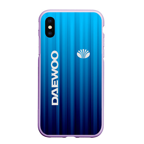 Чехол iPhone XS Max матовый DAEWOO спорт / 3D-Сиреневый – фото 1