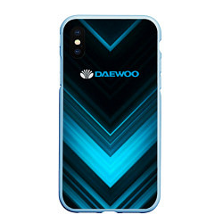 Чехол iPhone XS Max матовый DAEWOO ДЭУ спорт, цвет: 3D-голубой