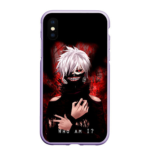 Чехол iPhone XS Max матовый Tokyo Ghoul Токийский Гуль Who am I / 3D-Светло-сиреневый – фото 1