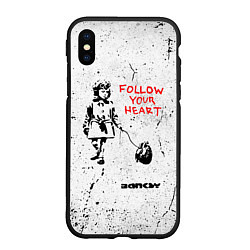 Чехол iPhone XS Max матовый BANKSY БЭНКСИ следуй за своим сердцем