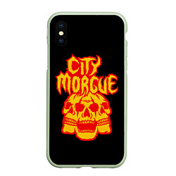 Чехол iPhone XS Max матовый ZillaKami x SosMula City Morgue Черепа, цвет: 3D-салатовый