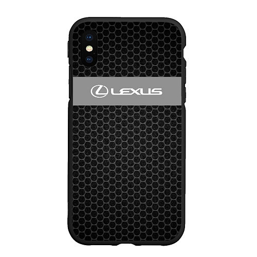 Чехол iPhone XS Max матовый Lexus соты / 3D-Черный – фото 1