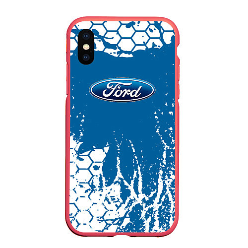 Чехол iPhone XS Max матовый Ford форд / 3D-Красный – фото 1