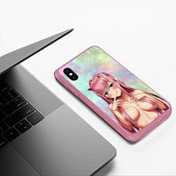 Чехол iPhone XS Max матовый Darling In The FranXX Dreamy 002, цвет: 3D-малиновый — фото 2