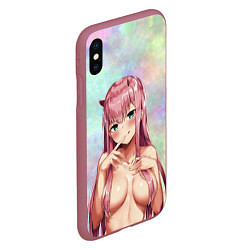 Чехол iPhone XS Max матовый Darling In The FranXX Dreamy 002, цвет: 3D-малиновый — фото 2