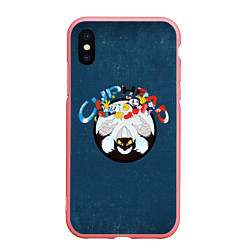 Чехол iPhone XS Max матовый Cuphead, Mugman and devil, цвет: 3D-баблгам