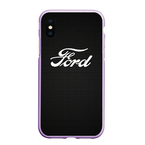 Чехол iPhone XS Max матовый Ford форд крбон / 3D-Сиреневый – фото 1