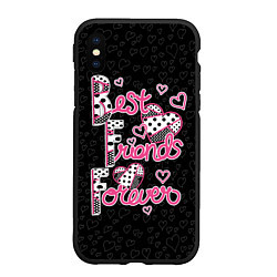 Чехол iPhone XS Max матовый Best friends forever, цвет: 3D-черный