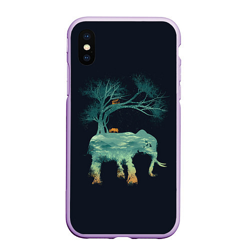 Чехол iPhone XS Max матовый Душа природы - Африка / 3D-Сиреневый – фото 1
